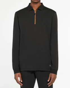 Clearance Hackett London Polo Regular Fit zippé noir