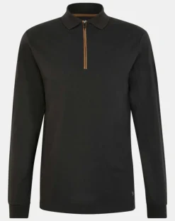 Clearance Hackett London Polo Regular Fit zippé noir