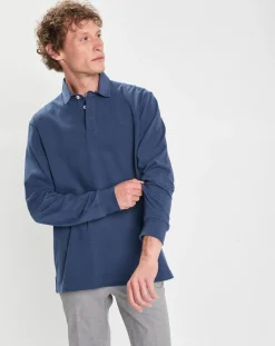 Homme Hackett London Polo Slim Fit en Jersey Rugby bleu