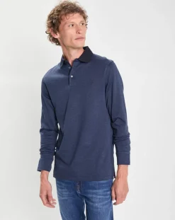 Homme Hackett London Polo Slim Fit Mercerisé à chevrons bleu