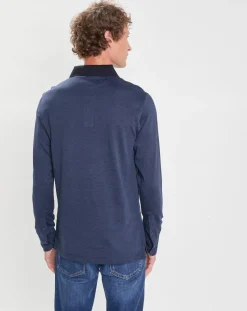 Homme Hackett London Polo Slim Fit Mercerisé à chevrons bleu