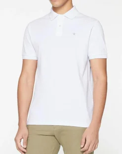 Sale Hackett London Polo Slim Fit uni blanc