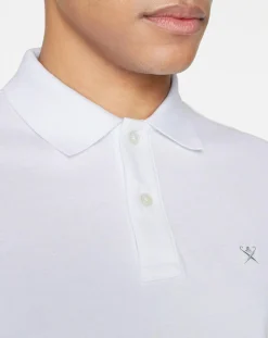Sale Hackett London Polo Slim Fit uni blanc