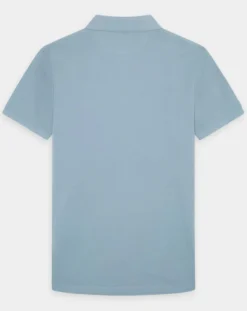 New Hackett London Polo Slim Fit uni Piqué bleu ciel