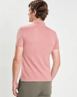 Homme Hackett London Polo Slim Fit uni Piqué rose