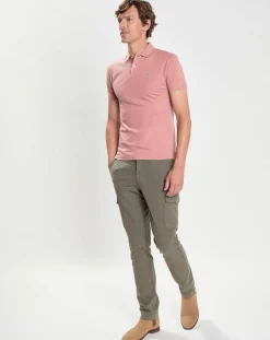 Homme Hackett London Polo Slim Fit uni Piqué rose