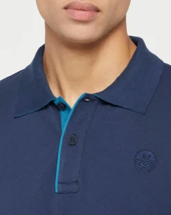 New North Sails Polo Stretch Piqué bleu marine