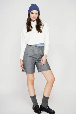 Sale C&Jo Poncho court col roulé naturel