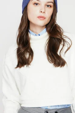 Sale C&Jo Poncho court col roulé naturel