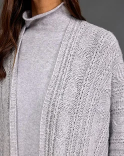 Femme Lauren Vidal Poncho en Laine & Cachemire Roca gris