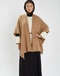 Online Lauren Vidal Poncho en Laine & Cachemire Roca camel