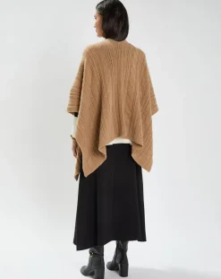 Online Lauren Vidal Poncho en Laine & Cachemire Roca camel