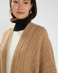 Online Lauren Vidal Poncho en Laine & Cachemire Roca camel