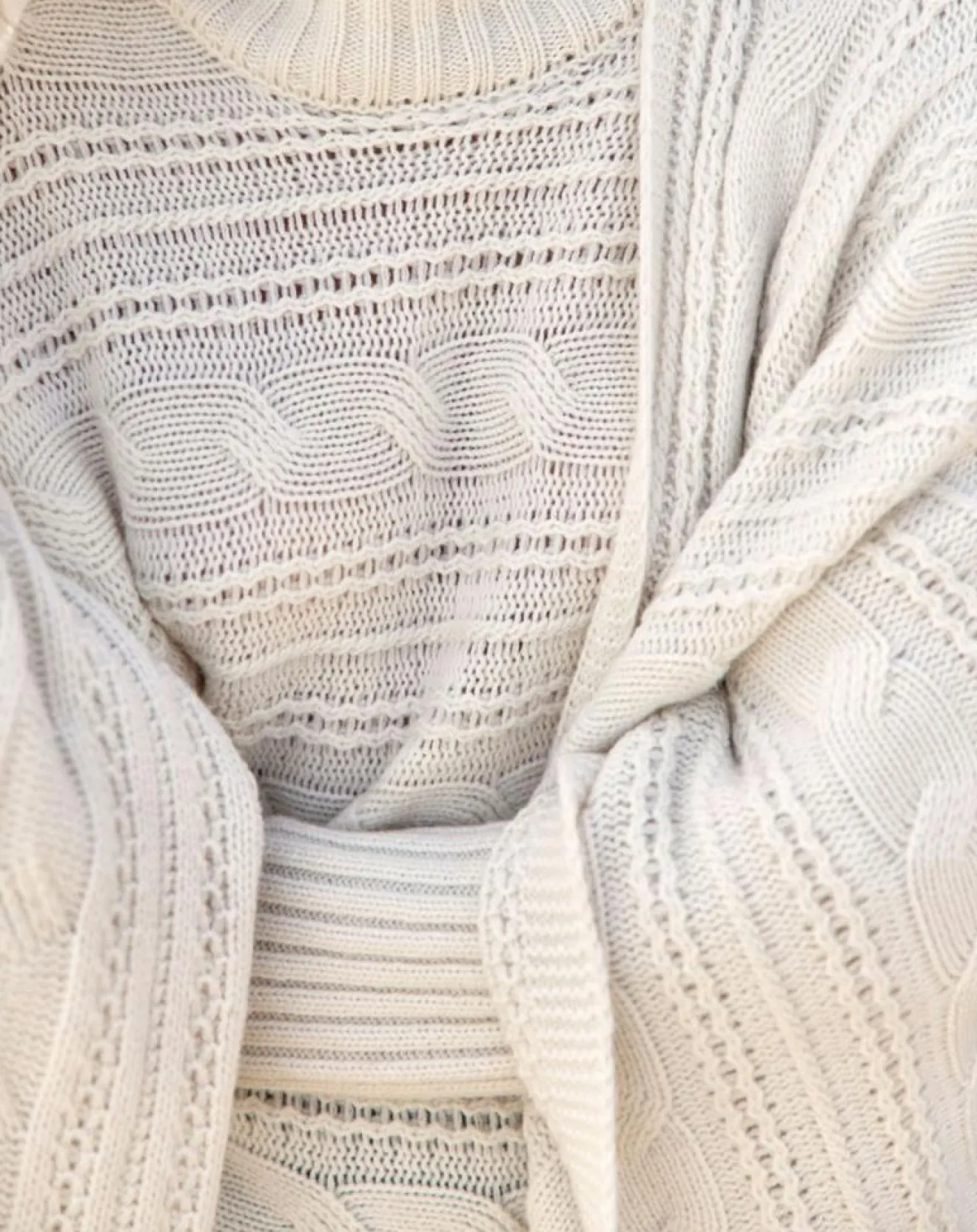 Clearance Lauren Vidal Poncho en Laine & Cachemire Roca crème