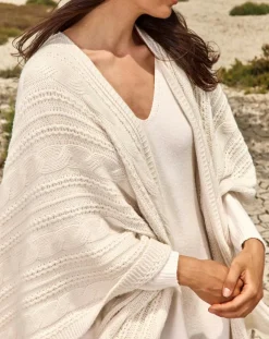 Clearance Lauren Vidal Poncho en Laine & Cachemire Roca crème