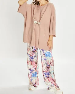 Femme Lauren Vidal Poncho en Laine mélangée Store rose antique