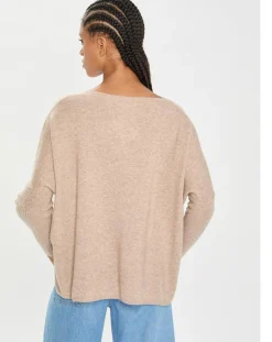 Femme Cashmere Tribu Poncho large 100% Cachemire col V Emma chestnut