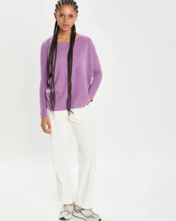 Femme Cashmere Tribu Poncho large 100% Cachemire col rond Alizée orchidée