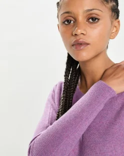 Femme Cashmere Tribu Poncho large 100% Cachemire col rond Alizée orchidée