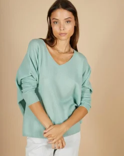 Discount Cashmere Tribu Poncho large 100% Cachemire Emma col V amande