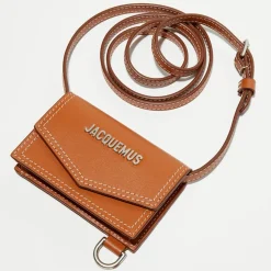 Homme Jacquemus Porte-cartes tour-de-cou en Cuir Le Chouchou Homme marron - 10x7 cm