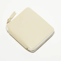 Femme Comme des Garçons Portefeuille classique en Cuir blanc cassé - 12.5x10.5 cm