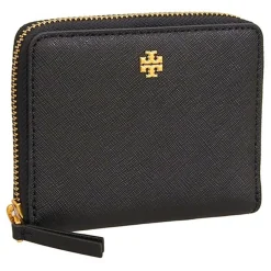 Femme Tory Burch Portefeuille en Cuir Emerson noir - 11.5x9x2.5 cm