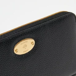 Femme Mulberry Portefeuille en Cuir Plaque noir - 9.5x19 cm