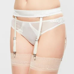 Femme La Perla Porte-jarretelles en Soie mélangée Windflower blanc