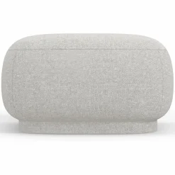 New Mazzini Sofas Pouf Linden Chenille argenté chiné - 65x65x39 cm