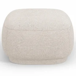 Mazzini Sofas Pouf Linden Chenille beige - 65x65x39 cm