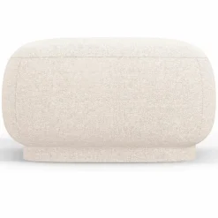 Online Mazzini Sofas Pouf Linden Chenille beige clair - 65x65x39 cm