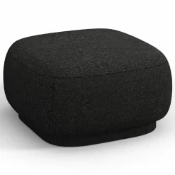 Mazzini Sofas Pouf Linden Chenille noir - 65x65x39 cm