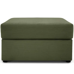 Mazzini Sofas Pouf Quince Velours côtelé vert - 64x64x37 cm