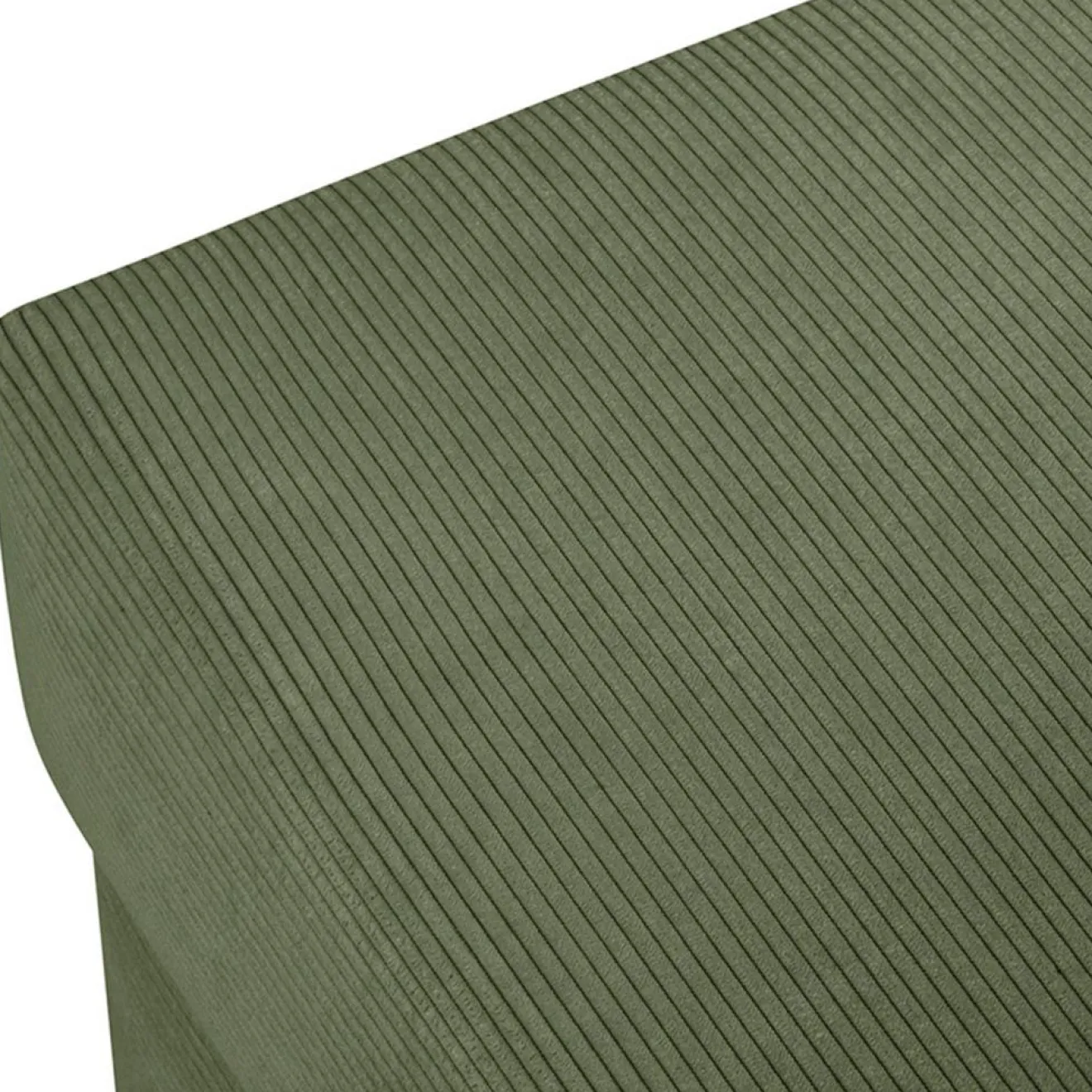 Mazzini Sofas Pouf Quince Velours côtelé vert - 64x64x37 cm