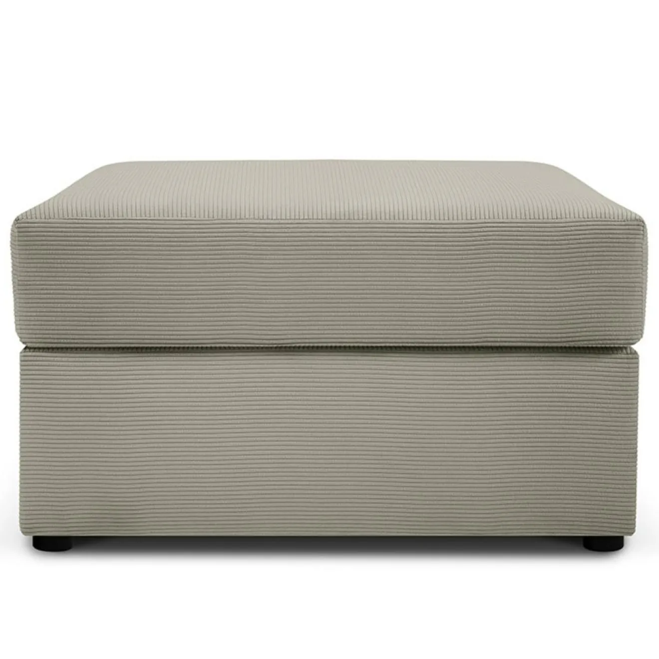 Sale Mazzini Sofas Pouf Quince Velours côtelé gris clair - 64x64x37 cm