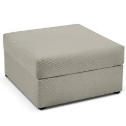 Sale Mazzini Sofas Pouf Quince Velours côtelé gris clair - 64x64x37 cm