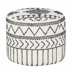 Online Bois & Chiffons Pouf tribal 45 cm de haut Acacia M&M offer Gris argent - 60x60x45 cm