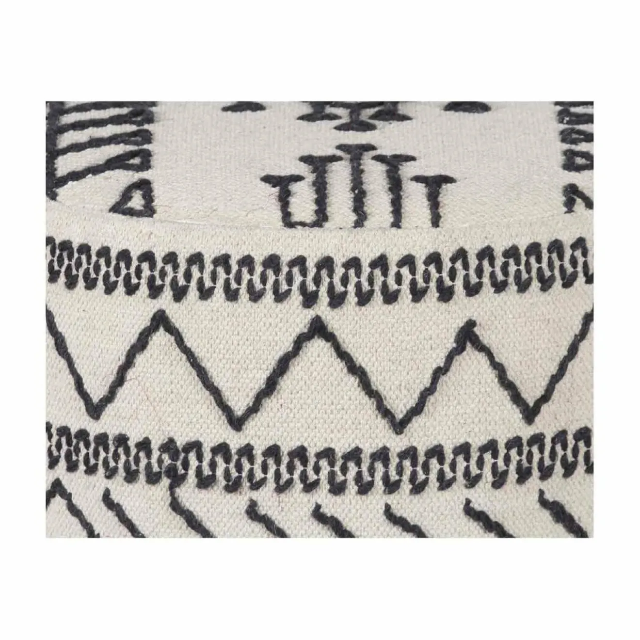 Online Bois & Chiffons Pouf tribal 45 cm de haut Acacia M&M offer Gris argent - 60x60x45 cm