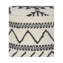 Bois & Chiffons Pouf tribal 55 cm de haut Acacia M&M offer Gris argent - 40x40x55 cm