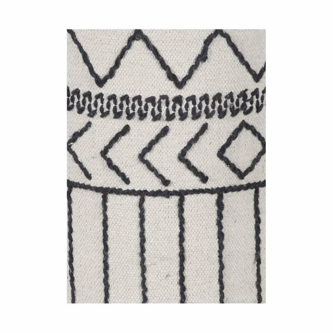 Bois & Chiffons Pouf tribal 55 cm de haut Acacia M&M offer Gris argent - 40x40x55 cm