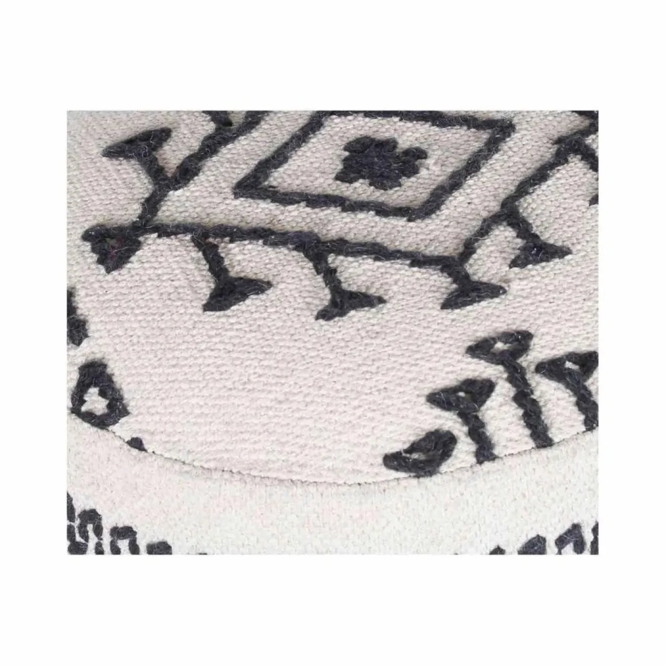 Bois & Chiffons Pouf tribal 55 cm de haut Acacia M&M offer Gris argent - 40x40x55 cm