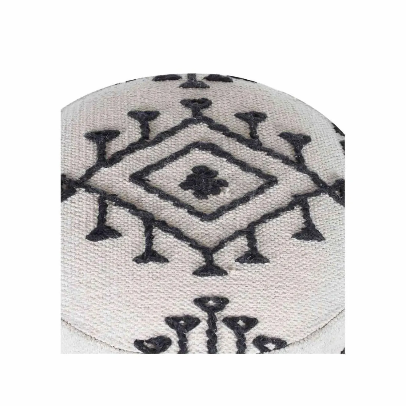 Bois & Chiffons Pouf tribal 55 cm de haut Acacia M&M offer Gris argent - 40x40x55 cm