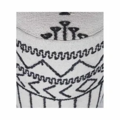 Bois & Chiffons Pouf tribal 55 cm de haut Acacia M&M offer Gris argent - 40x40x55 cm