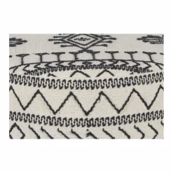 Bois & Chiffons Pouf tribal rond 90 cm Acacia M&M offer Gris argent - 90x90x45 cm