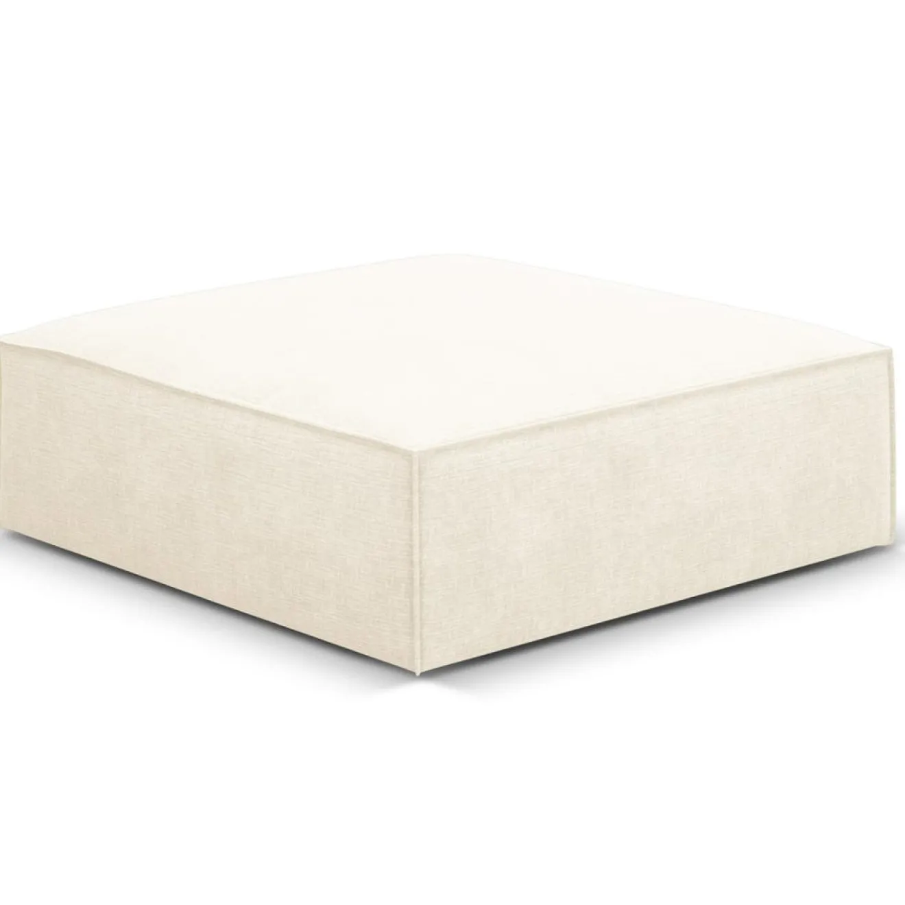 Mazzini Sofas Pouf Vanda beige clair - 100x80x36 cm
