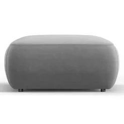 Outlet Mazzini Sofas Pouf Velours Jasmin gris - 75x75x36 cm