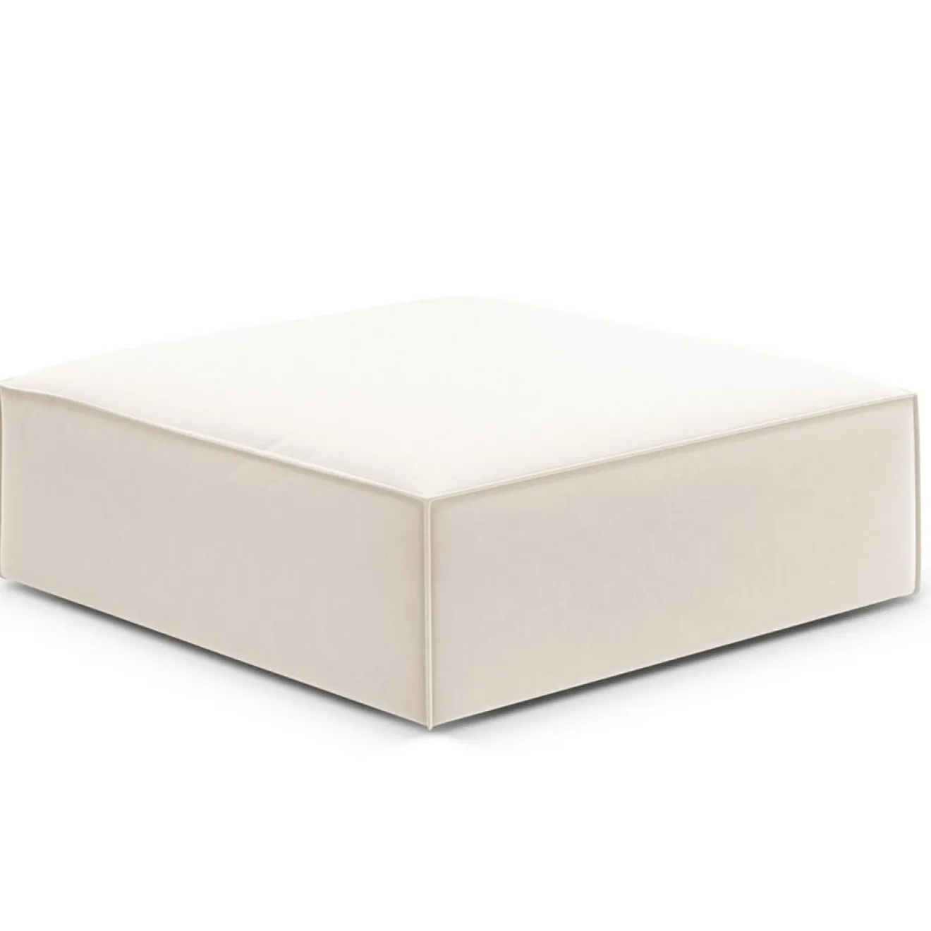 Mazzini Sofas Pouf Velours Vanda beige clair - 100x80x36 cm
