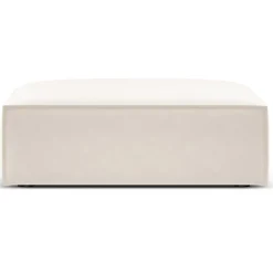Mazzini Sofas Pouf Velours Vanda beige clair - 100x80x36 cm