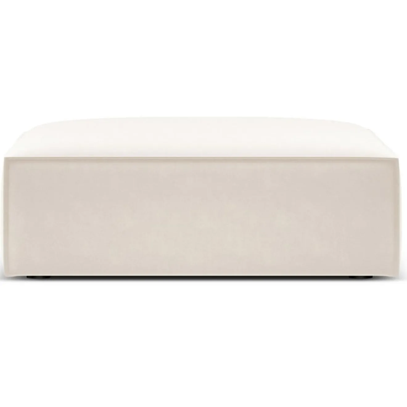 Mazzini Sofas Pouf Velours Vanda beige clair - 100x80x36 cm